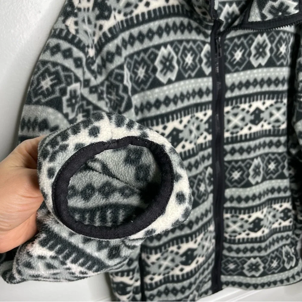 Vintage L.L.Bean Navajo Print Full Zip Fleece Jacket Womens L/XL - Picture 3 of 6